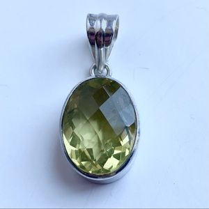 Faceted Citrine Pendant set in Sterling